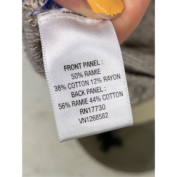 MOSSIMO Supply Co Blue\Tan Stripe Short Sleeve Crochet Top Women’s Size xs - Picture 6 of 7